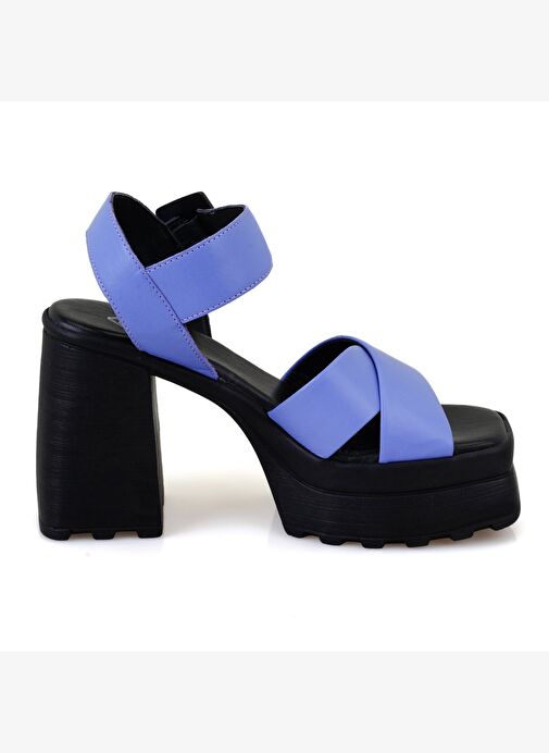 Desa Desa Kadın Mor Platform Topuklu Deri Sandalet Boyner'de! Mor - 4. görsel