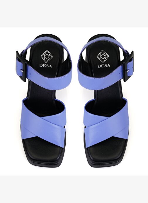 Desa Desa Kadın Mor Platform Topuklu Deri Sandalet Boyner'de! Mor - 5. görsel