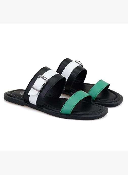 Desa Desa Kadın Siyah Ayarlanabilir Tokalı Deri Terlik Boyner'de! Siyah - 2. görsel