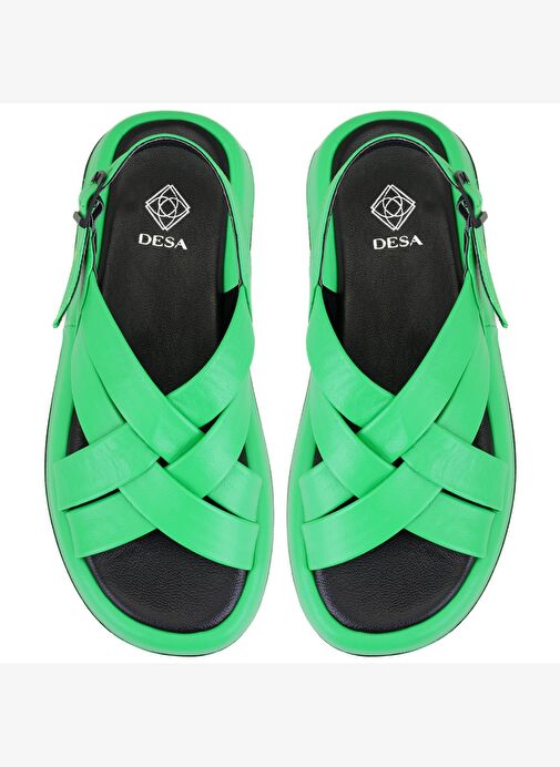 Desa Desa Kadın Yeşil Dolgu Tabanlı Deri Sandalet Boyner'de! Yeşil - 5. görsel