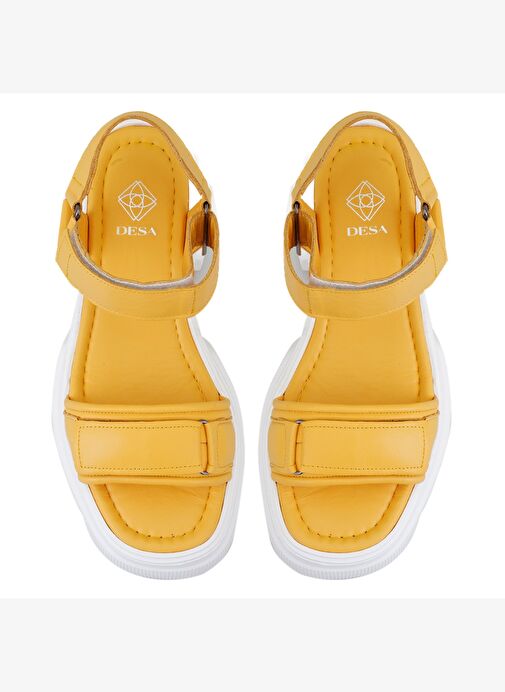 Desa Desa Kadın Sarı Cırt Cırtlı Dolgu Topuklu Sandalet Boyner'de! Sarı - 5. görsel