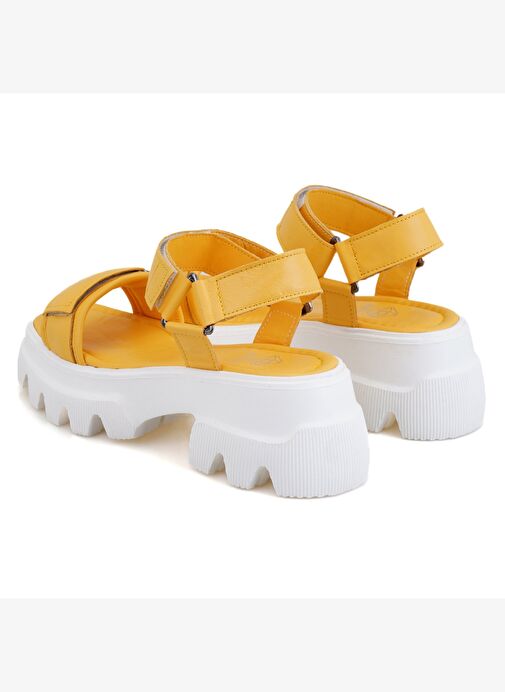 Desa Desa Kadın Sarı Cırt Cırtlı Dolgu Topuklu Sandalet Boyner'de! Sarı - 6. görsel