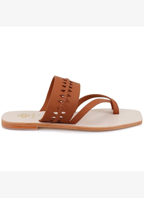 Desa Desa Kahverengi Kadın Kahve Parmak Arası Deri Terlik Boyner'de! Kahverengi - 3. görsel