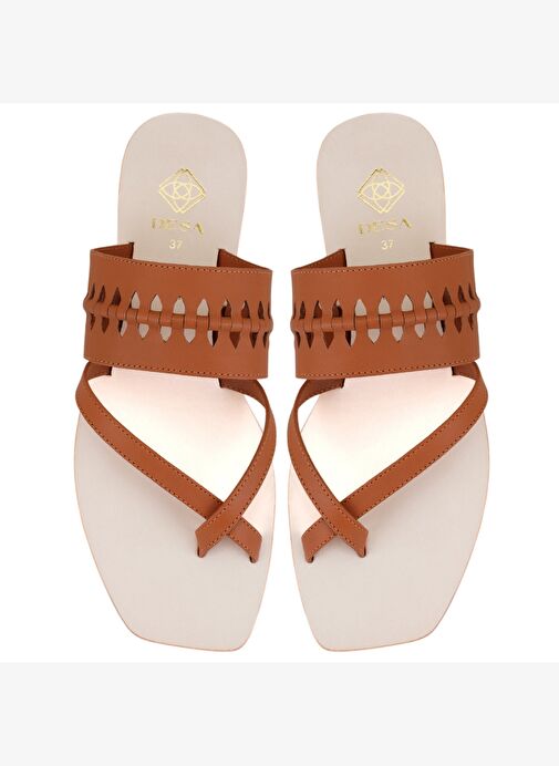 Desa Desa Kahverengi Kadın Kahve Parmak Arası Deri Terlik Boyner'de! Kahverengi - 5. görsel