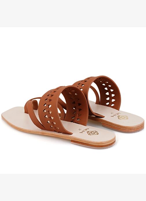 Desa Desa Kahverengi Kadın Kahve Parmak Arası Deri Terlik Boyner'de! Kahverengi - 6. görsel