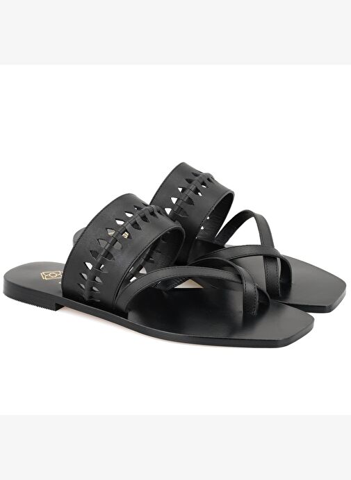 Desa Desa Kadın Siyah Parmak Arası Deri Terlik Boyner'de! Siyah - 2. görsel