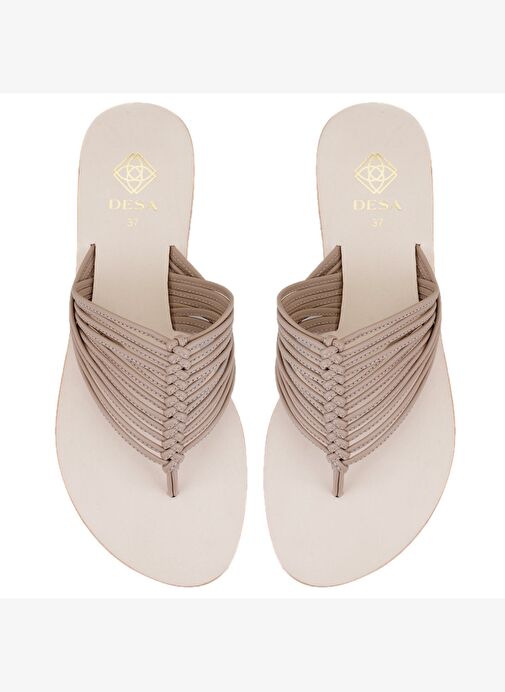 Desa Desa Kadın Bej Parmak Arası Deri Terlik Boyner'de! Bej - 5. görsel