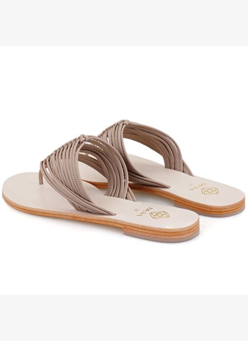 Desa Desa Kadın Bej Parmak Arası Deri Terlik Boyner'de! Bej - 6. görsel