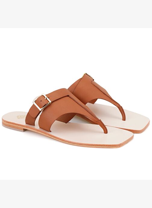 Desa Desa Kahverengi Kadın Kahve Parmak Arası Deri Terlik Boyner'de! Kahverengi - 2. görsel