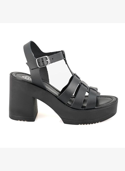 Desa Desa Kadın Siyah Platform Topuklu Deri Sandalet Boyner'de! Siyah - 3. görsel