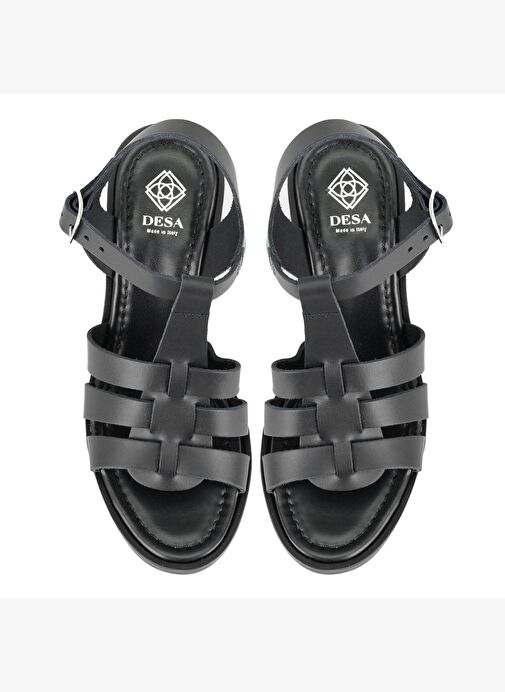 Desa Desa Kadın Siyah Platform Topuklu Deri Sandalet Boyner'de! Siyah - 5. görsel