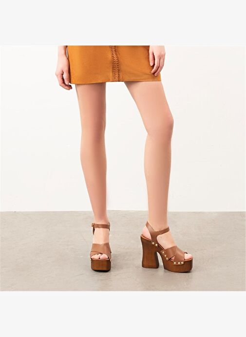 Desa Desa Kahverengi Kadın Kahve Platform Topuklu Deri Sandalet Boyner'de! Kahverengi - 2. görsel