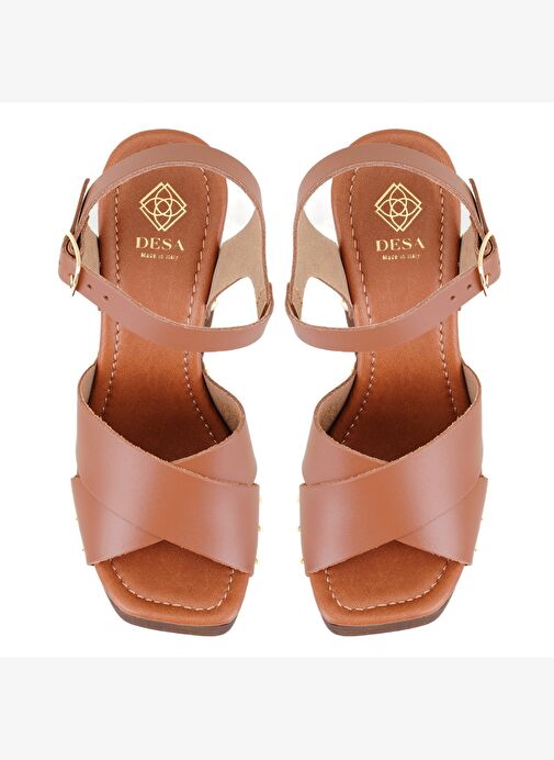 Desa Desa Kahverengi Kadın Kahve Platform Topuklu Deri Sandalet Boyner'de! Kahverengi - 6. görsel