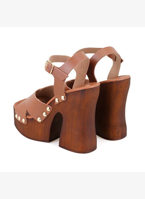 Desa Desa Kahverengi Kadın Kahve Platform Topuklu Deri Sandalet Boyner'de! Kahverengi - 7. görsel