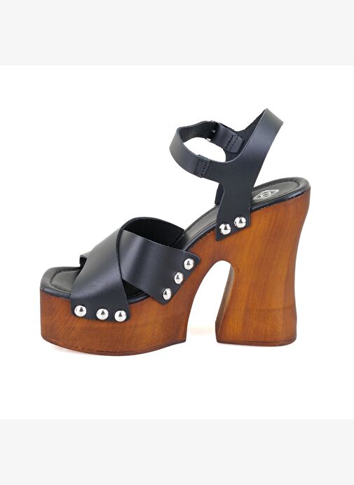 Desa Desa Kadın Siyah Platform Topuklu Deri Sandalet Boyner'de! Siyah - 4. görsel