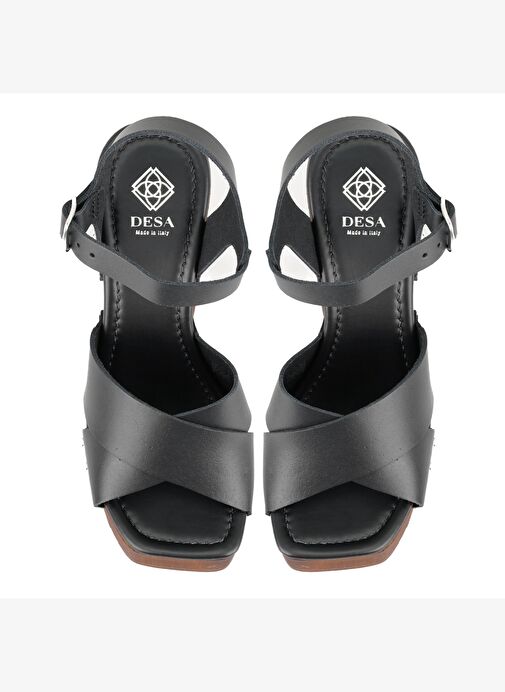 Desa Desa Kadın Siyah Platform Topuklu Deri Sandalet Boyner'de! Siyah - 5. görsel
