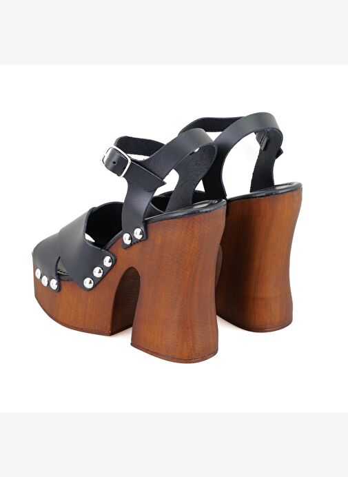 Desa Desa Kadın Siyah Platform Topuklu Deri Sandalet Boyner'de! Siyah - 6. görsel