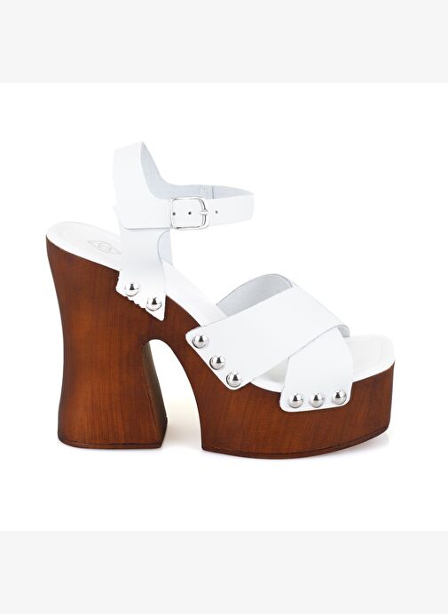 Desa Desa Kadın Beyaz Platform Topuklu Deri Sandalet Boyner'de! Beyaz - 3. görsel