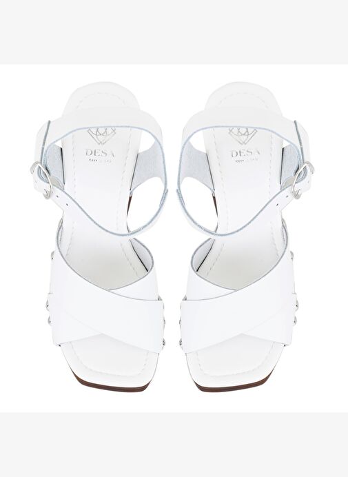 Desa Desa Kadın Beyaz Platform Topuklu Deri Sandalet Boyner'de! Beyaz - 5. görsel