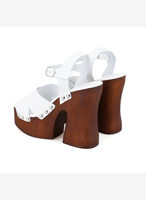 Desa Desa Kadın Beyaz Platform Topuklu Deri Sandalet Boyner'de! Beyaz - 6. görsel