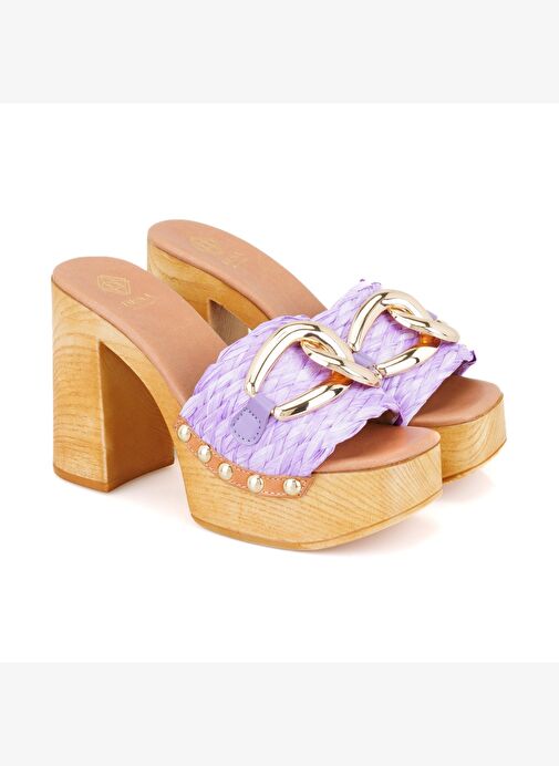 Desa Desa Mor Kadın Lila Platform Topuklu Hasır Terlik Boyner'de! Mor - 2. görsel