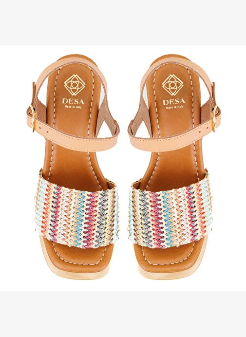 Desa Desa Kahverengi Kadın Hasır Örgülü Topuklu Sandalet Boyner'de! Kahverengi - 5. görsel