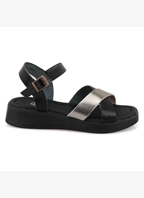 Desa Desa Çok Renkli Kadın Siyah Ayarlanabilir Tokalı Deri Sandalet Boyner'de! Çok Renkli - 3. görsel