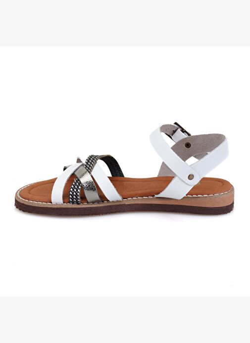 Desa Desa Çok Renkli Kadın Beyaz Ayarlanabilir Tokalı Deri Sandalet Boyner'de! Çok Renkli - 4. görsel