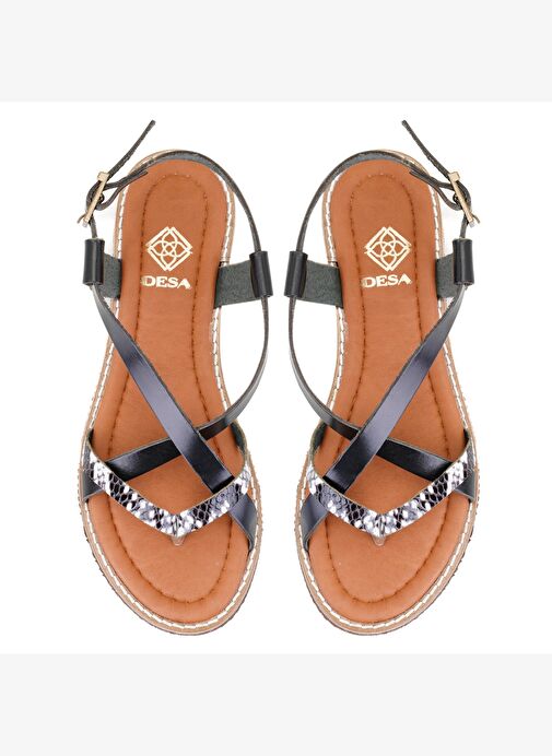 Desa Desa Kadın Siyah Ayarlanabilir Tokalı Deri Sandalet Boyner'de! Siyah - 5. görsel