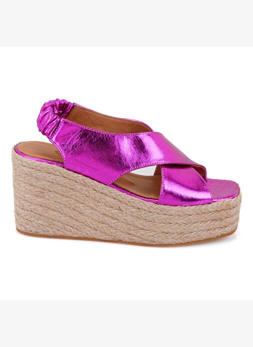 Desa Desa Pembe Kadın Fuşya Dolgu Topuklu Deri Sandalet Boyner'de! Pembe - 3. görsel