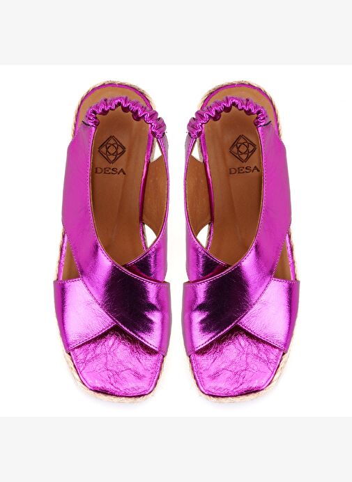 Desa Desa Pembe Kadın Fuşya Dolgu Topuklu Deri Sandalet Boyner'de! Pembe - 5. görsel