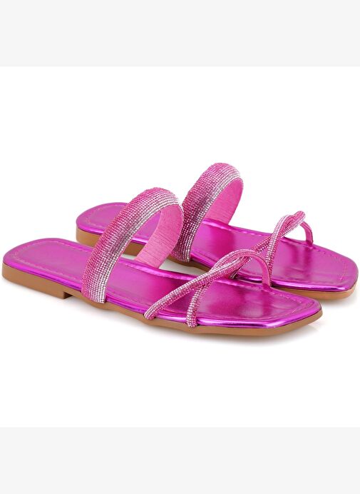 Desa Desa Kadın Pembe Parlak Taş Detaylı Terlik Boyner'de! Pembe - 2. görsel