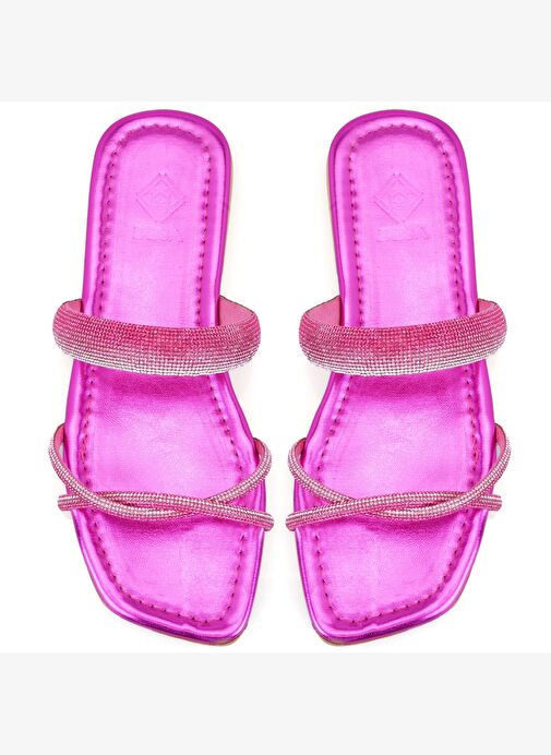 Desa Desa Kadın Pembe Parlak Taş Detaylı Terlik Boyner'de! Pembe - 5. görsel