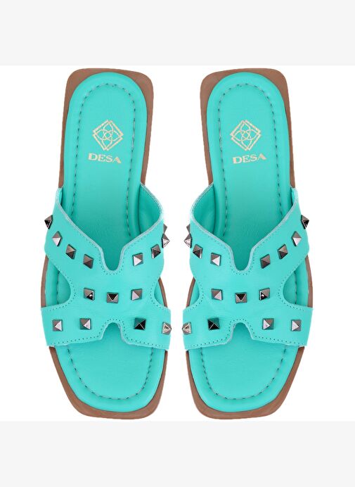 Desa Desa Yeşil Kadın Turkuaz Deri Terlik Boyner'de! Yeşil - 5. görsel