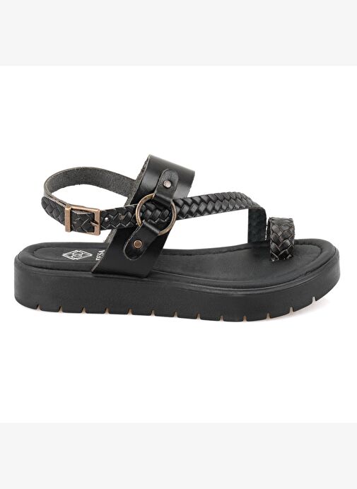 Desa Desa Kadın Siyah Ayarlanabilir Tokalı Deri Sandalet Boyner'de! Siyah - 3. görsel