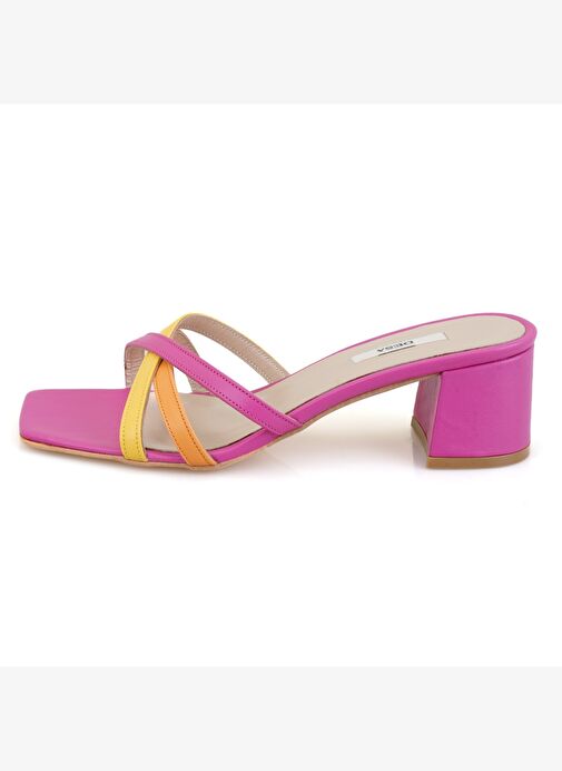 Desa Desa Çok Renkli Kadın Pembe Topuklu Deri Terlik Boyner'de! Çok Renkli - 3. görsel