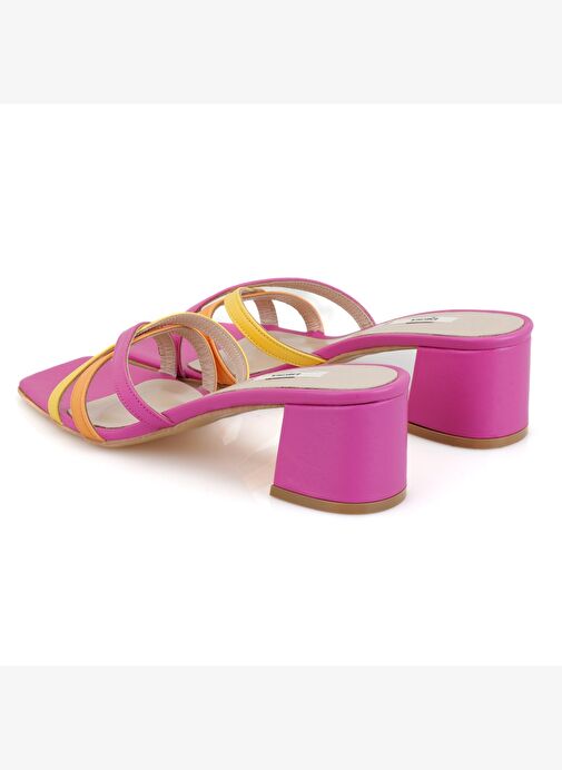 Desa Desa Çok Renkli Kadın Pembe Topuklu Deri Terlik Boyner'de! Çok Renkli - 6. görsel