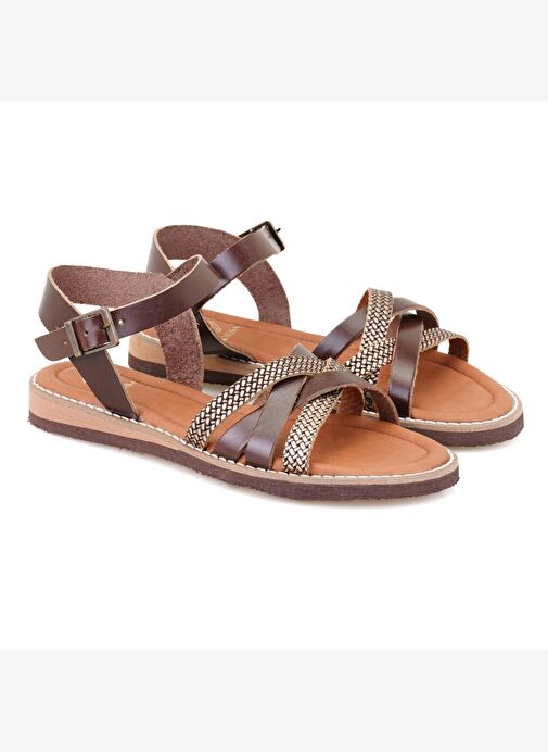 Desa Desa Kahverengi Kadın Kahve Ayarlanabilir Tokalı Deri Sandalet Boyner'de! Kahverengi - 2. görsel