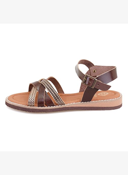Desa Desa Kahverengi Kadın Kahve Ayarlanabilir Tokalı Deri Sandalet Boyner'de! Kahverengi - 3. görsel