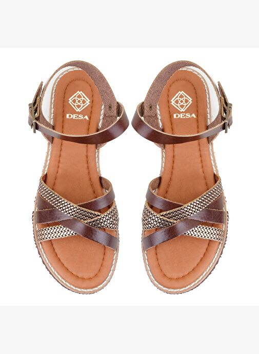 Desa Desa Kahverengi Kadın Kahve Ayarlanabilir Tokalı Deri Sandalet Boyner'de! Kahverengi - 6. görsel