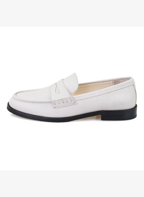 Kadın Ekru Deri Günlük Ayakkabı - Görsel 8