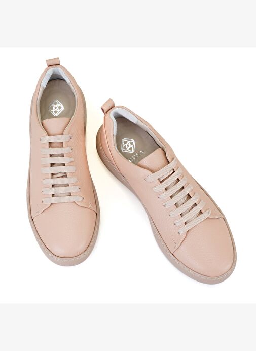 Kadın Pudra Deri Günlük Ayakkabı - Görsel 5