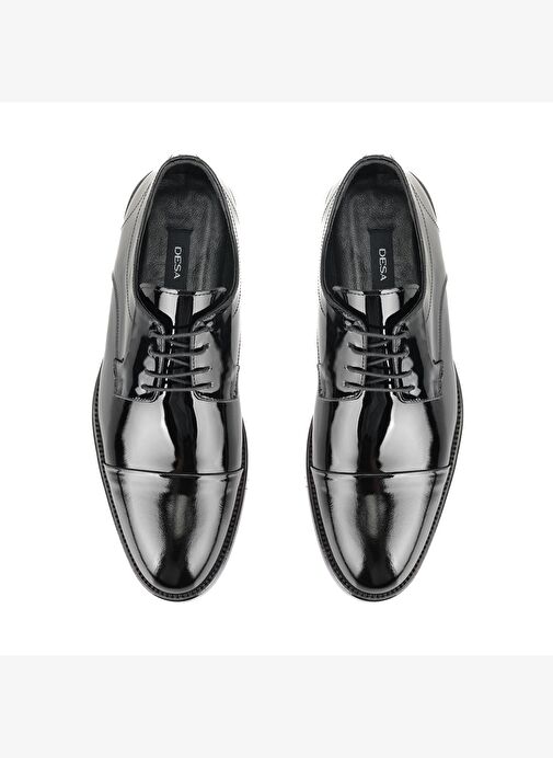 Manch Siyah Erkek Deri Klasik Ayakkabı - Görsel 5