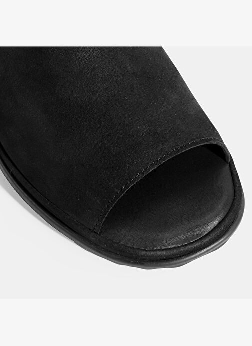 Laney Siyah Kadın Nubuk DesaComfort Deri Sandalet - Görsel 7