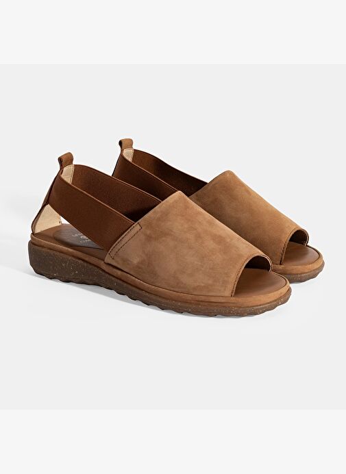 Laney Taba Kadın Nubuk DesaComfort Deri Sandalet - Görsel 3