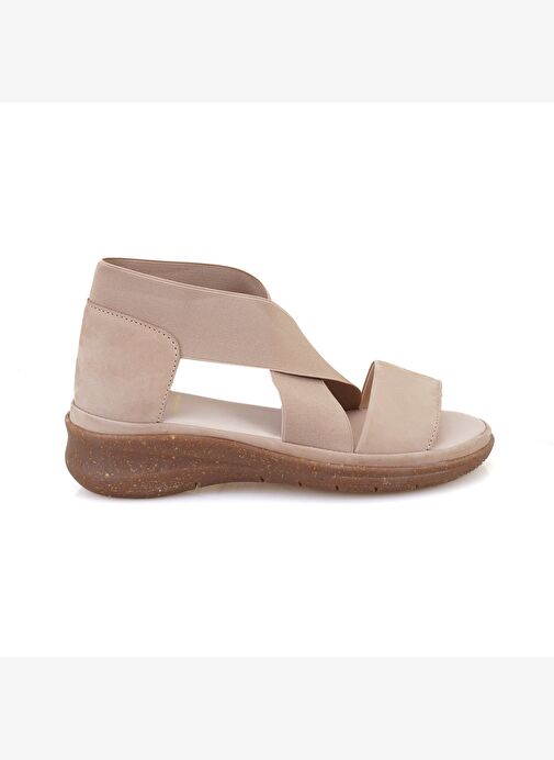 Kadın Bej DesaComfort Deri Sandalet - Görsel 2