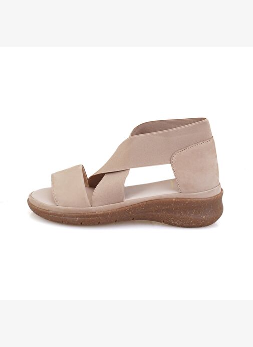 Kadın Bej DesaComfort Deri Sandalet - Görsel 3