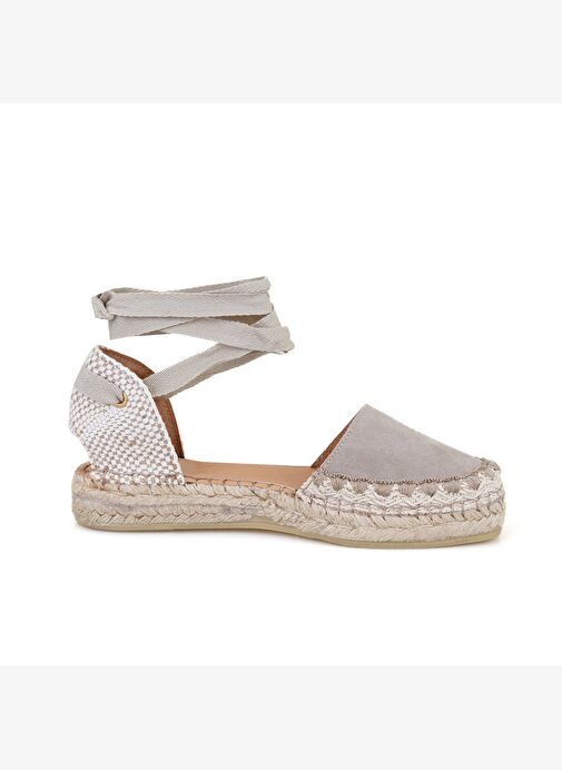 Kadın Vizon Deri Espadril Sandalet - Görsel 2