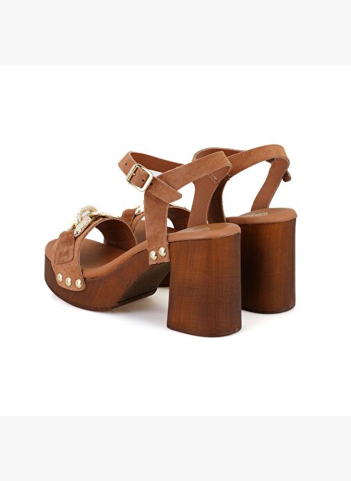 Desa Desa Kadın Taba Topuklu Süet Deri Sandalet Boyner'de! Taba - 6. görsel