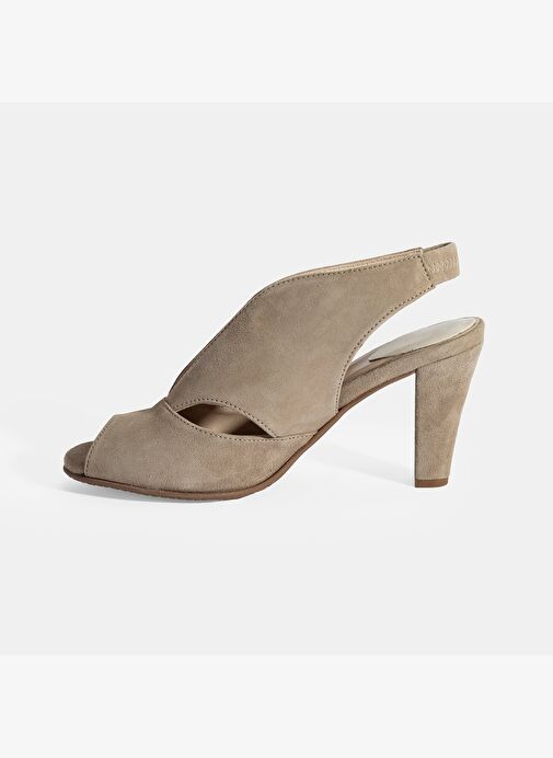 Ursula Bej Kadın Topuklu DesaComfort Süet Sandalet - Görsel 3